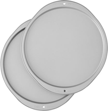Wilton Recipe Right 12-Inch Pizza Pans, 2-Piece Set, Steel