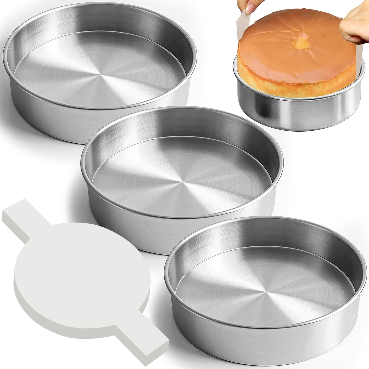 9 Inch Round Cake Pans Set of 2 with 100 Pieces Parchment Paper