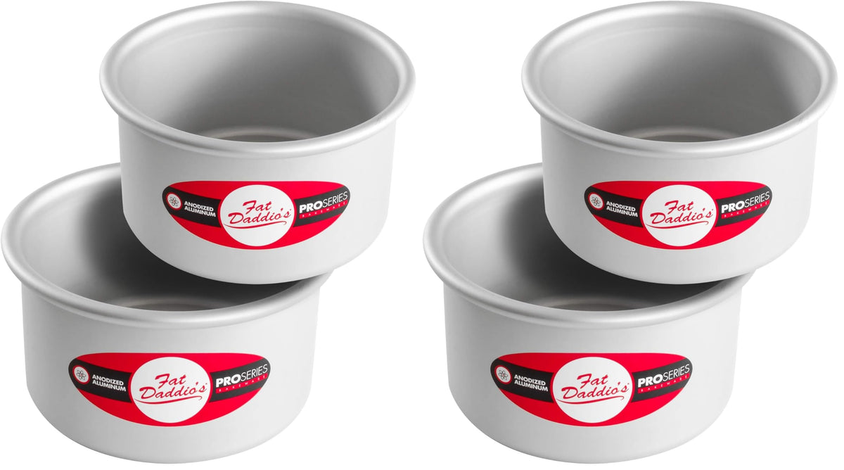 Fat Daddio's Anodized Aluminum Round Cake Pans, 2 Piece Set, 8 x 2 Inch