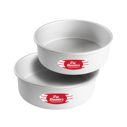 Fat Daddio's Anodized Aluminum Round Cake Pans, 2 Piece Set, 9 x 2 Inch