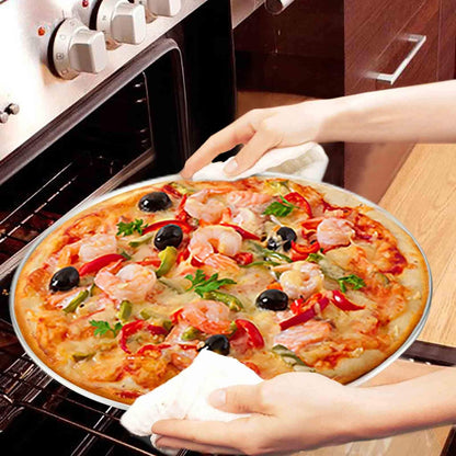 TeamFar Pizza Pan, 12 inch Pizza Pan Stainless Steel Pizza Oven Pan Tray