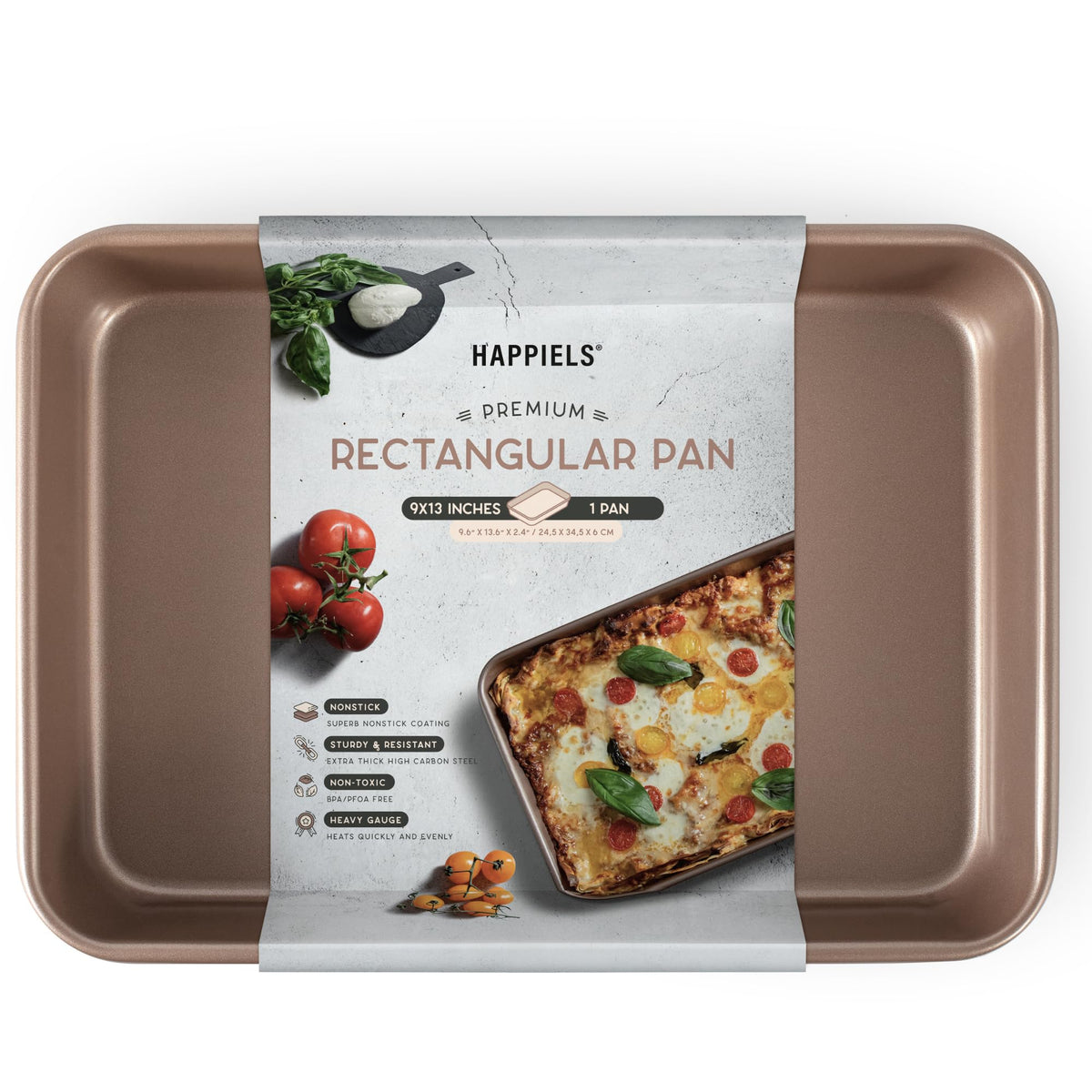 HAPPIELS 9 inch Raund Cake Pan 2 Pack Nonstick, PFOA & BPA Free