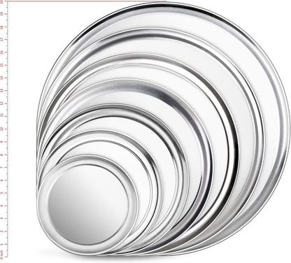 New Star Foodservice Restaurant-Grade Aluminum Pizza Pan/Tray with Wide Rim, 16 Inch, Pack of 6