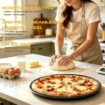 9 inch Pizza Pans with Holes, Nonstick Pizza Tray, 2-Pack