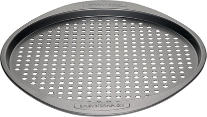 Farberware Nonstick Bakeware Round Pizza/Crisper Pan, 13 Inch, Gray