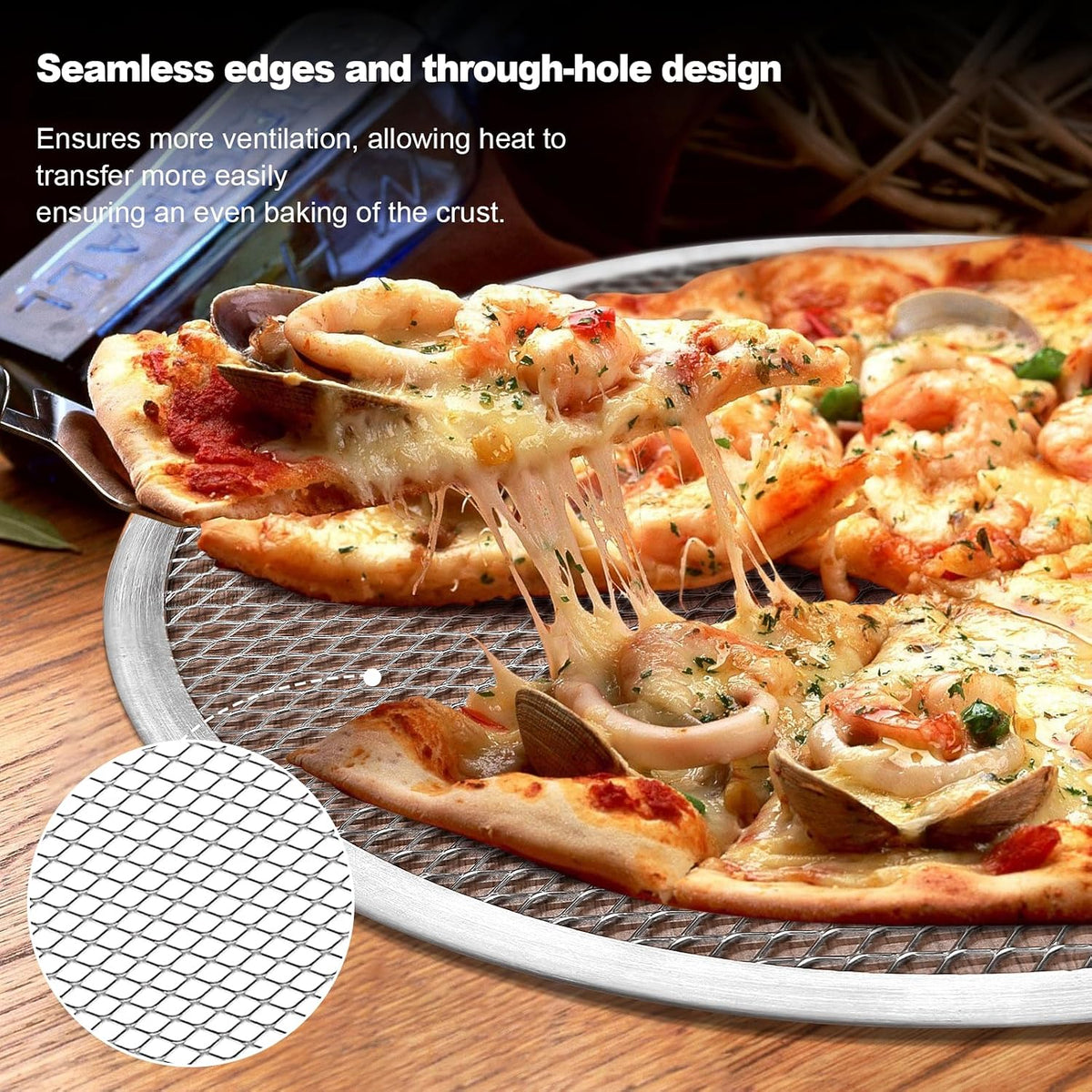 3 Pack Pizza Screen, 12 Inch Pizza Pan for Oven