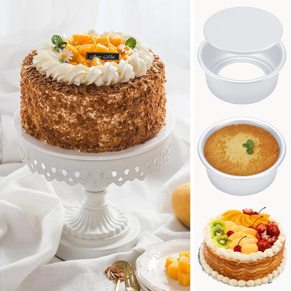 6 Inch Cake Pans Set of 4, Nonstick Aluminum Pans with 100 Parchment Paper