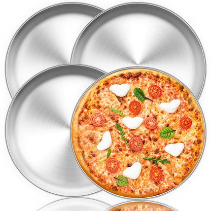 TeamFar Pizza Pan, 12 inch Pizza Pan Stainless Steel Pizza Oven Pan Tray