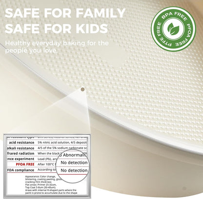 HONGBAKE Ceramic Nonstick 9” Round Cake Pans, Heavy-Duty Aluminized Steel