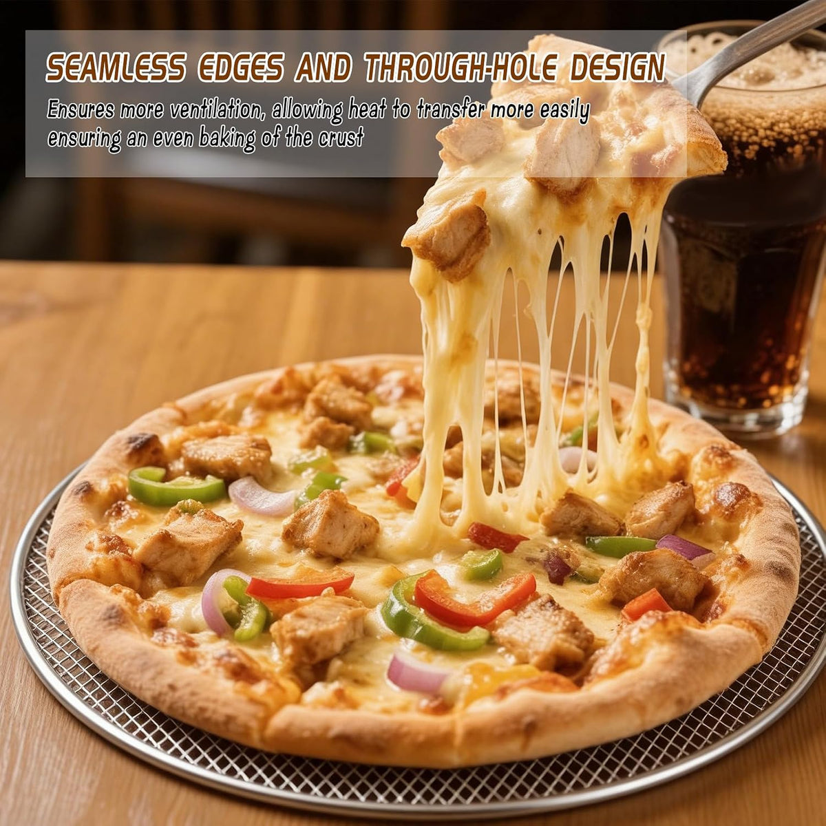 3 Pcs Pizza Screen, 14 Inch Pizza Pan for Oven, Nonstick Pizza Tray for Oven, Dishwasher Safe(3 PCS 14 inch)