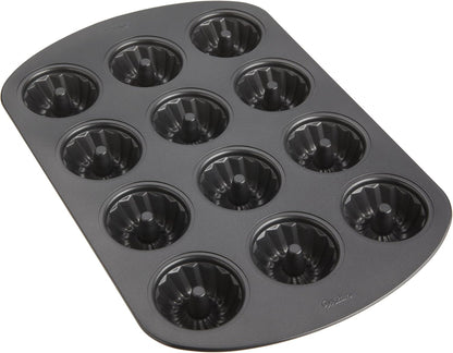 Wilton Gold Non-Stick Mini Fluted Tube Pan, Made Without PFAS, 12-Cavity