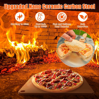 Hisencn 16 x16 Inch Square Pizza Steel Set for Oven and Grill