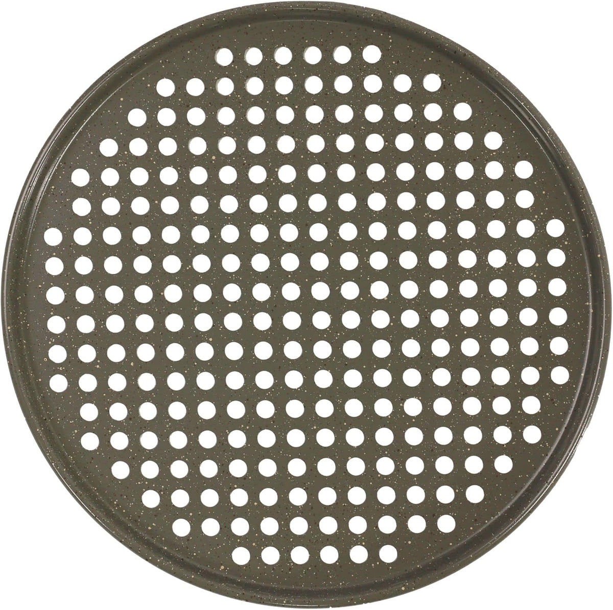 casaWare Perforated Pizza Pan 12-inch, Ceramic Coated NonStick (Silver Granite)