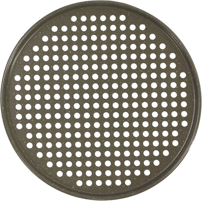 casaWare Perforated Pizza Pan 12-inch, Ceramic Coated NonStick (Silver Granite)