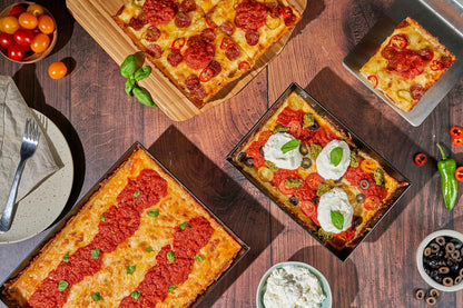 ooni Detroit-Style Pizza Pan 9 x 6 Inch - Rectangular Deep Dish Pizza Pan with Lid, Non-Stick Aluminum Pan, Rectangle Baking Pan & Proofing Tray