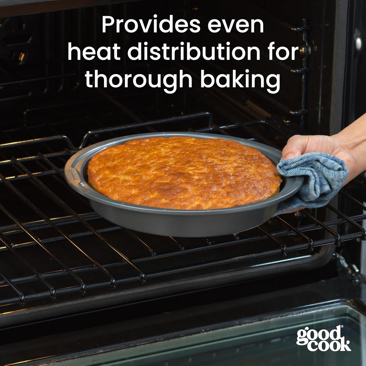 GoodCook Everyday Nonstick Steel Round Cake Pan, 9-Inch, Gray