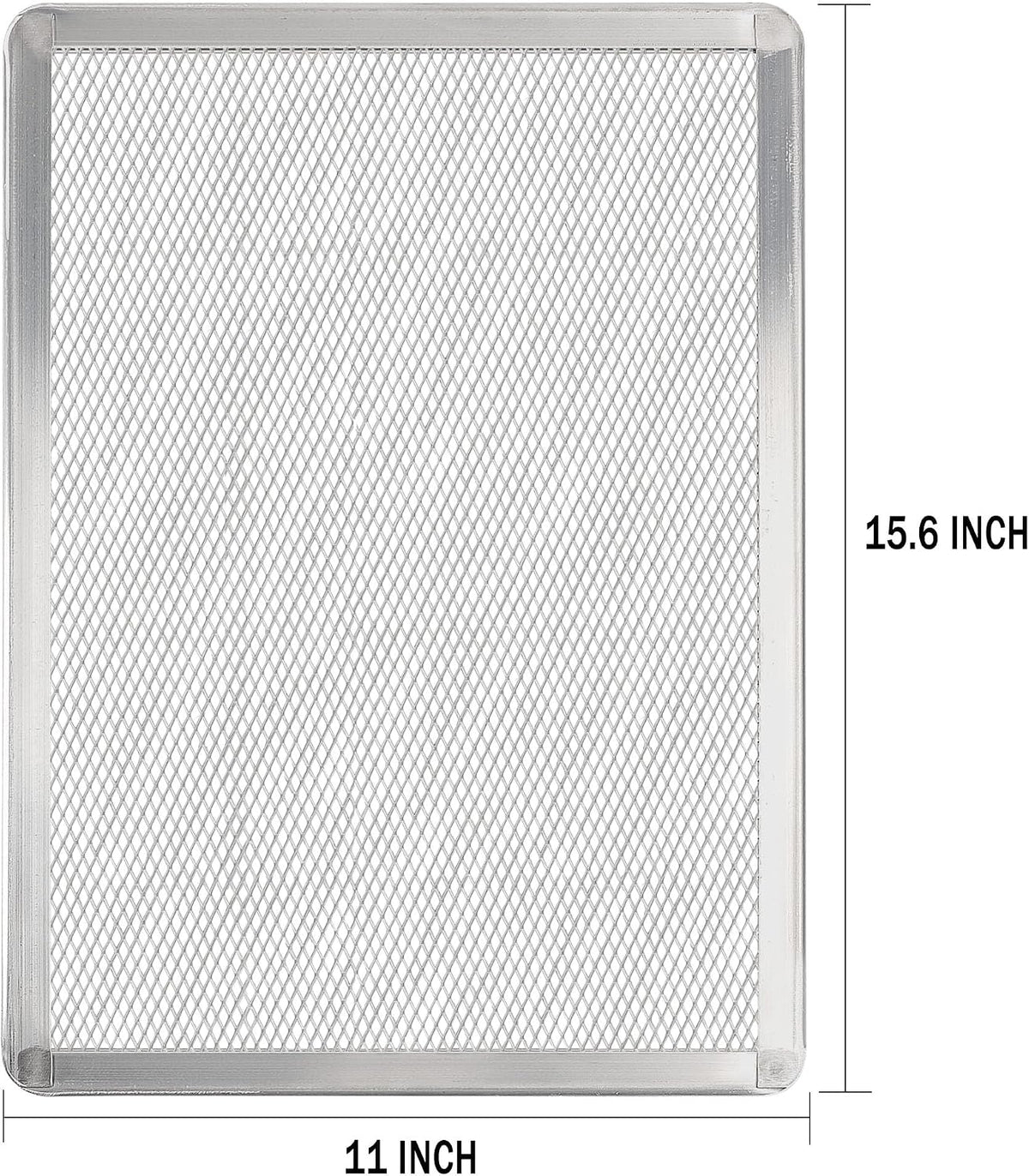 Pizza Screen 11 x 16 Inch 2 Pack Rectangular Aluminum Pizza Pan Restaurant-Grade Flatbread Screen Pizza Crisper Pan,Oven-Safe