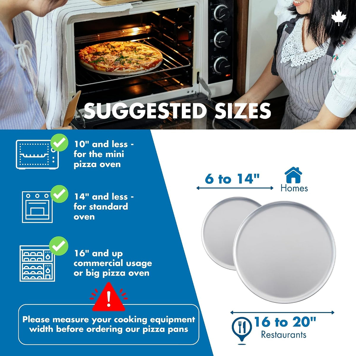 Norjac 14 Inch Pizza Pan, 6 Pack, Round Aluminum Pans, Baking Tray for Oven, Rust-Free, Durable & Long Lasting