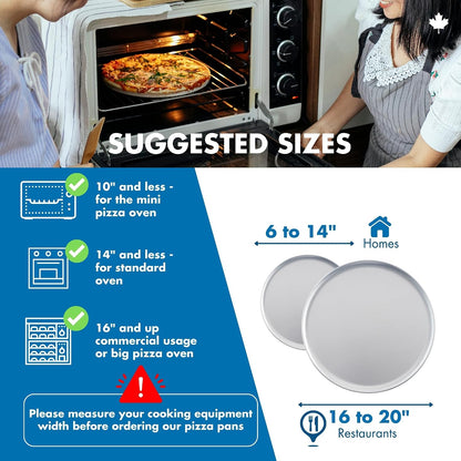 Norjac 14 Inch Pizza Pan, 6 Pack, Round Aluminum Pans, Baking Tray for Oven, Rust-Free, Durable & Long Lasting