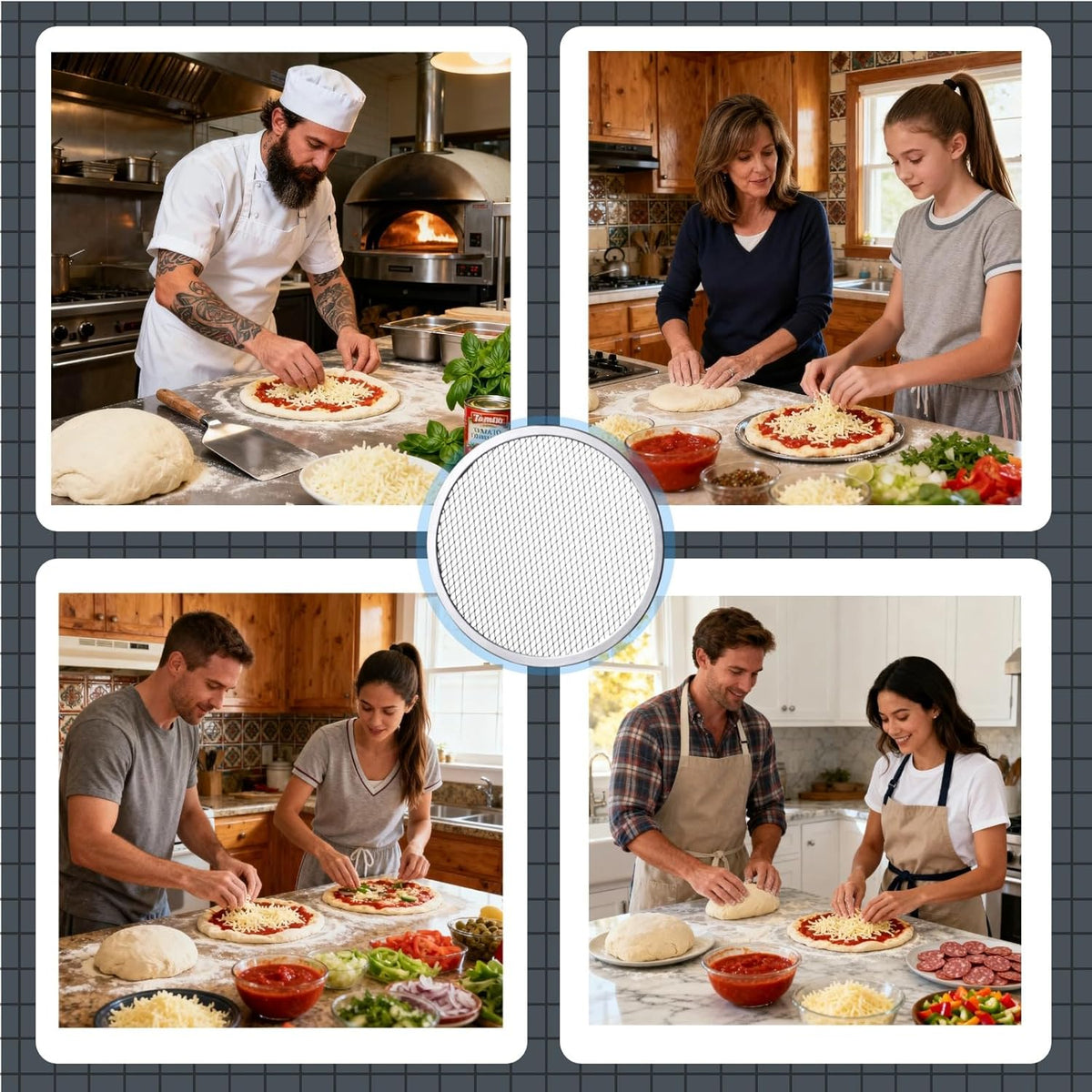 Astero 12 Inch Pizza Screen for Home Bakers & Professionals (3 Pack)