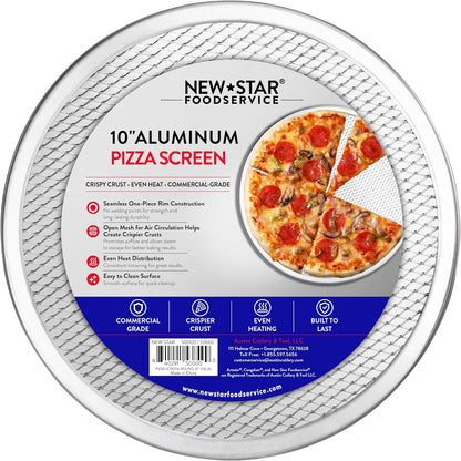 New Star Foodservice Restaurant-Grade Seamless Aluminum Pizza Baking Screen, 10 Inch