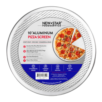 New Star Foodservice Restaurant-Grade Seamless Aluminum Pizza Baking Screen, 10 Inch