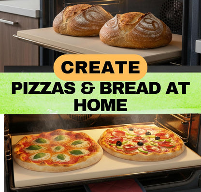 20 inch Baking Stone for Oven, with Silicone Mat and Dough Tool - Thick & Durable Large Pizza Stone for Oven and Grill - Rectangular Cordierite Stone 20" x 13.5" x 0.6"