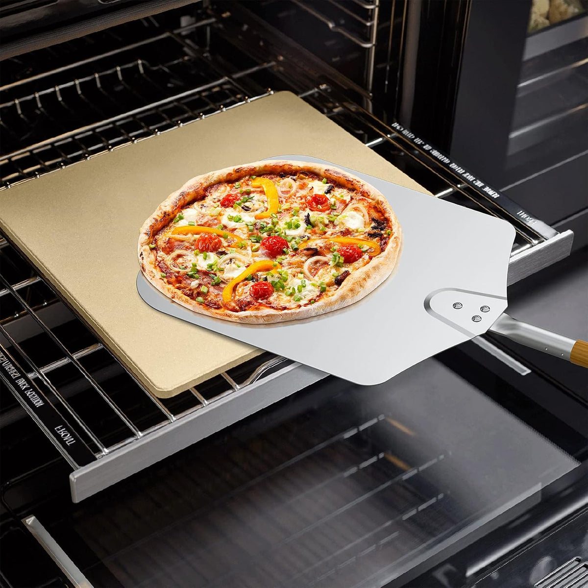 Mimiuo 13" Square Pizza Stone Fits for Ooni 12" Ovens & BBQ Grill, 2200℉