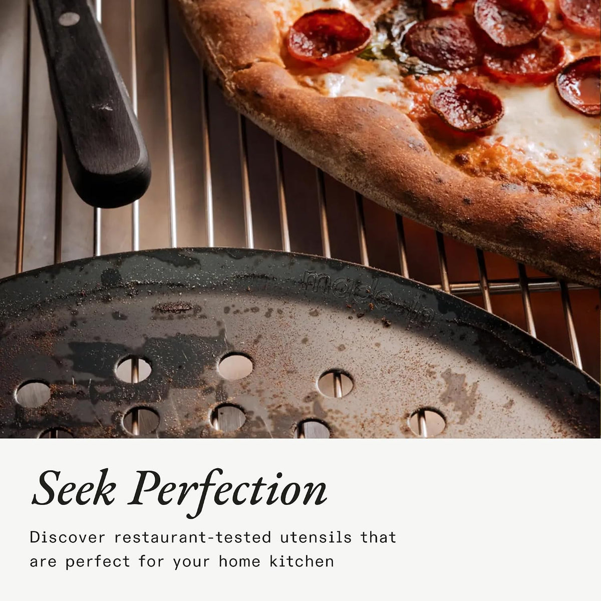 Made In Cookware - Seasoned 12" Carbon Pizza Steel - Professional Cookware - Crafted in Sweden - Induction Compatible