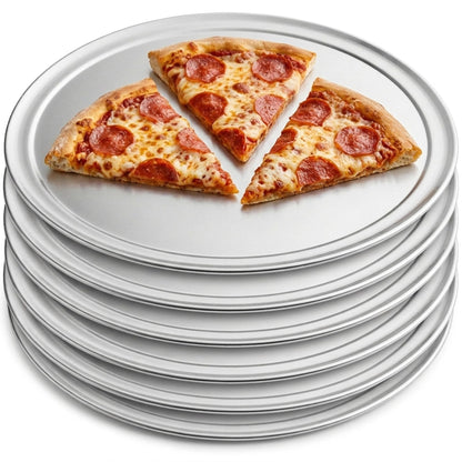 18 Inch Aluminum Pizza Pan with Wide Rim – Heavy Duty 18 Gauge Restaurant Grade Pizza Tray for Baking, Serving & Commercial Kitchens, Oven Safe Round Pizza Pan (Pack of 2)