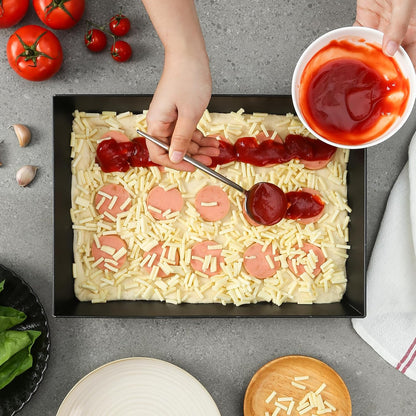 Detroit Style Pizza Pan 10x14x2.5 (Non-Stick, BPA & PFOA Free) Heat-Resistant Up to 500°F, Pre-Seasoned Authentic Hard Anodized Detroit Deep Dish Pizza Pan, Five-Year Free -Replacement