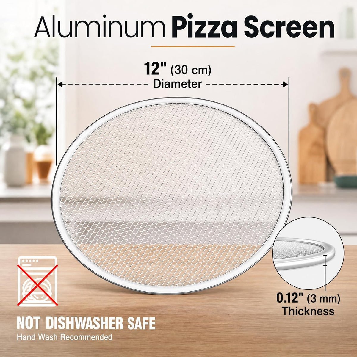 Tosnail 2 Pack Aluminum Pizza Screen, 12 Inches