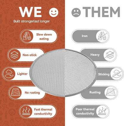Astero 12 Inch Pizza Screen for Home Bakers & Professionals (3 Pack)