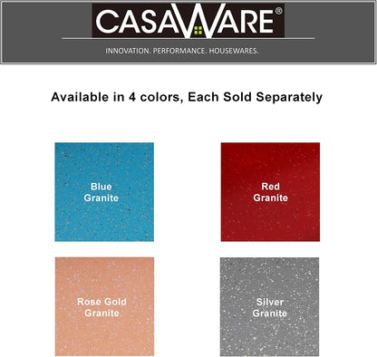 casaWare Fluted Cake Pan 9.5-inch (10-Cup) Ceramic Coated NonStick (Blue Granite)