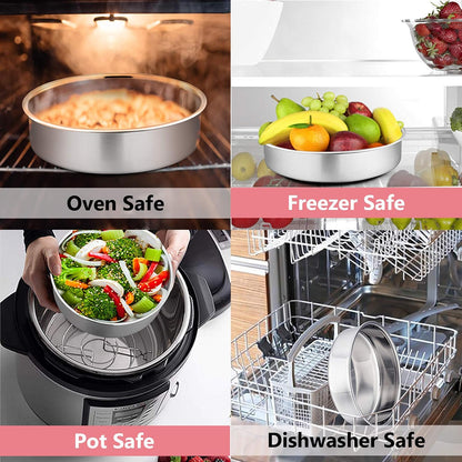 P&P CHEF Cake Pan Set of 3, 4" + 6" + 8" Round Baking Layer Cake Pan Tin
