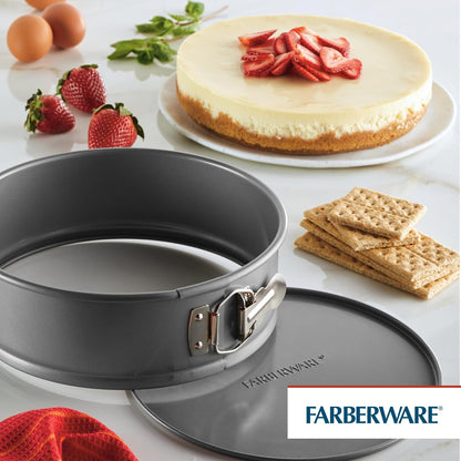 Farberware Nonstick Bakeware 9-Inch Round Springform Pan, Gray
