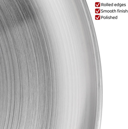 13-3/8" Stainless Steel Pizza Pan, Round Silver Metal Baking Tray for Pizza