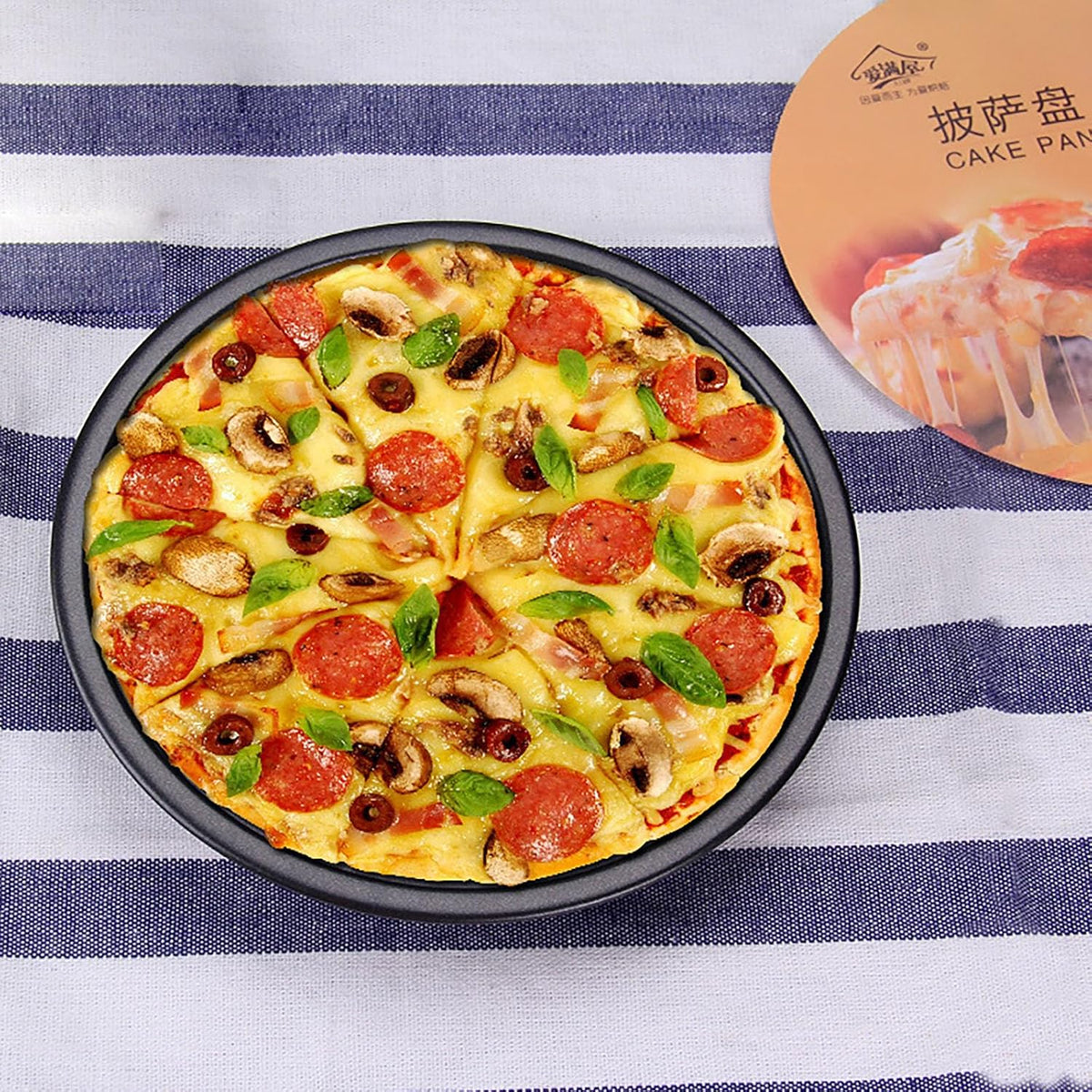 Pizza Pan, 6.5 Inch Round Black Iron Skillet with Nonstick Coating for Cooking and Baking Pizza, Cookie, Roast Meat, Baking Cake, Bread and other Foods (6 inch)