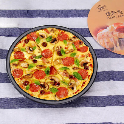 Pizza Pan, 6.5 Inch Round Black Iron Skillet with Nonstick Coating for Cooking and Baking Pizza, Cookie, Roast Meat, Baking Cake, Bread and other Foods (6 inch)