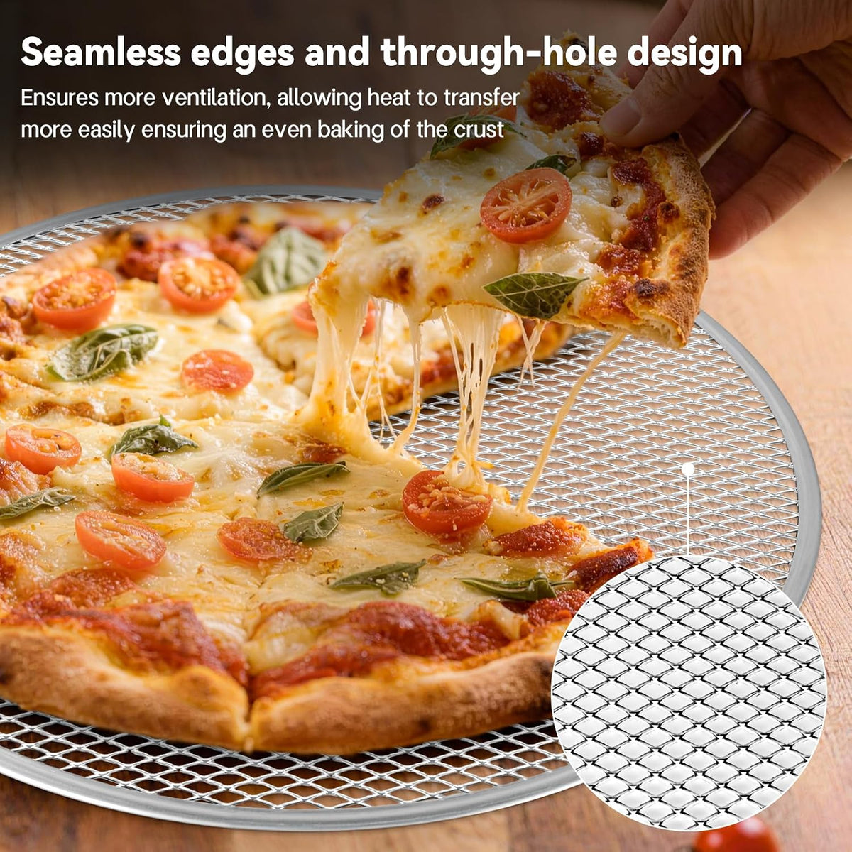 Astero 12 Inch Pizza Screen for Home Bakers & Professionals (3 Pack)