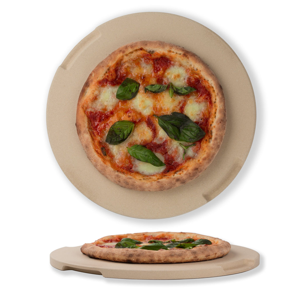 K ROCKSHEAT Pizza Stone Round 16 Inch for Grill and Oven, Large Cordierite Baking Stone for Bread, Safe Circular Cooking Stone for Grill 16", Easy to Clean