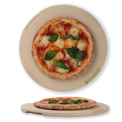 K ROCKSHEAT Pizza Stone Round 16 Inch for Grill and Oven, Large Cordierite Baking Stone for Bread, Safe Circular Cooking Stone for Grill 16", Easy to Clean