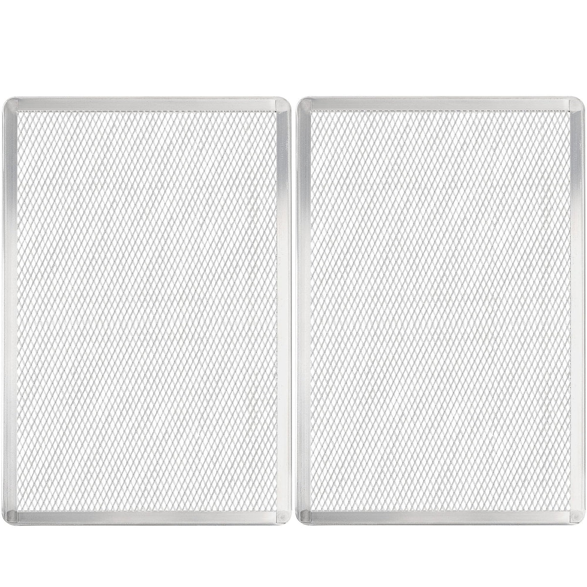 Pizza Screen 11 x 16 Inch 2 Pack Rectangular Aluminum Pizza Pan Restaurant-Grade Flatbread Screen Pizza Crisper Pan,Oven-Safe