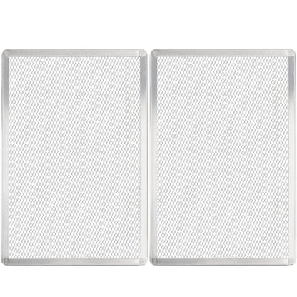 Pizza Screen 11 x 16 Inch 2 Pack Rectangular Aluminum Pizza Pan Restaurant-Grade Flatbread Screen Pizza Crisper Pan,Oven-Safe