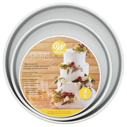 Wilton Aluminum Round Cake Pan Set, Made Without PFAS, 9 x 2 in