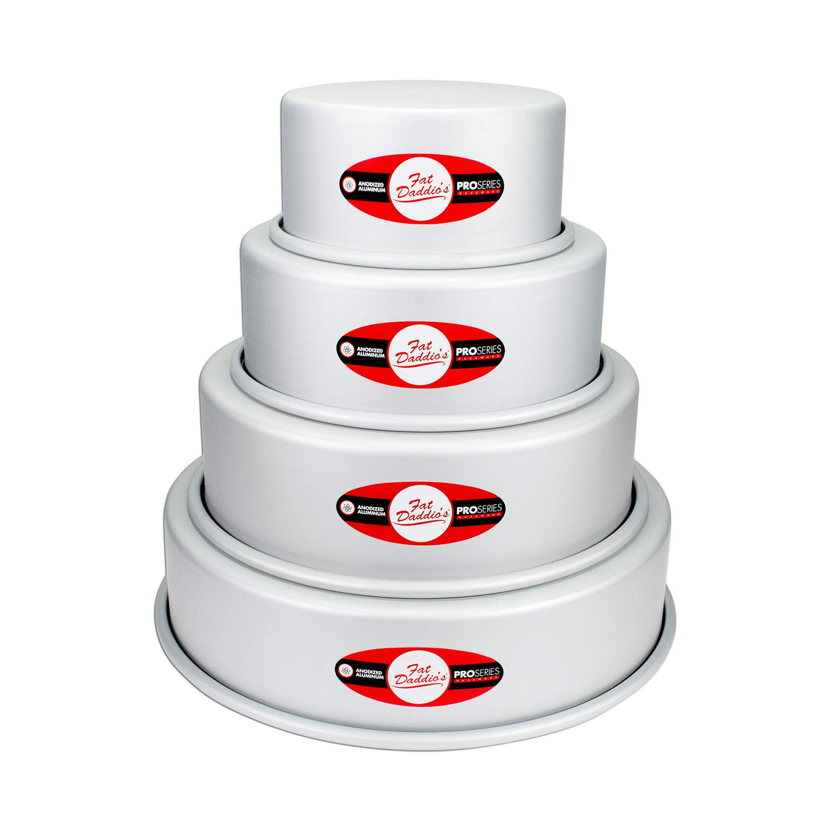 Fat Daddio's Anodized Aluminum Round Cake Pans, 2 Piece Set, 9 x 2 Inch