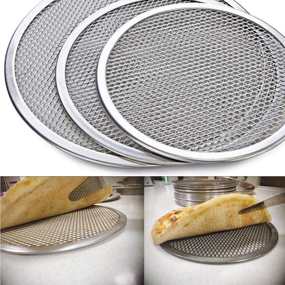 KWOLYKIM Pizza Screen, 3PCS Aluminum Alloy Seamless Pizza Screen Non Stick Mesh Net Baking Tray Cookware Kitchen Tool For Oven, BBQ 10 inch and 12 inch,14 inch