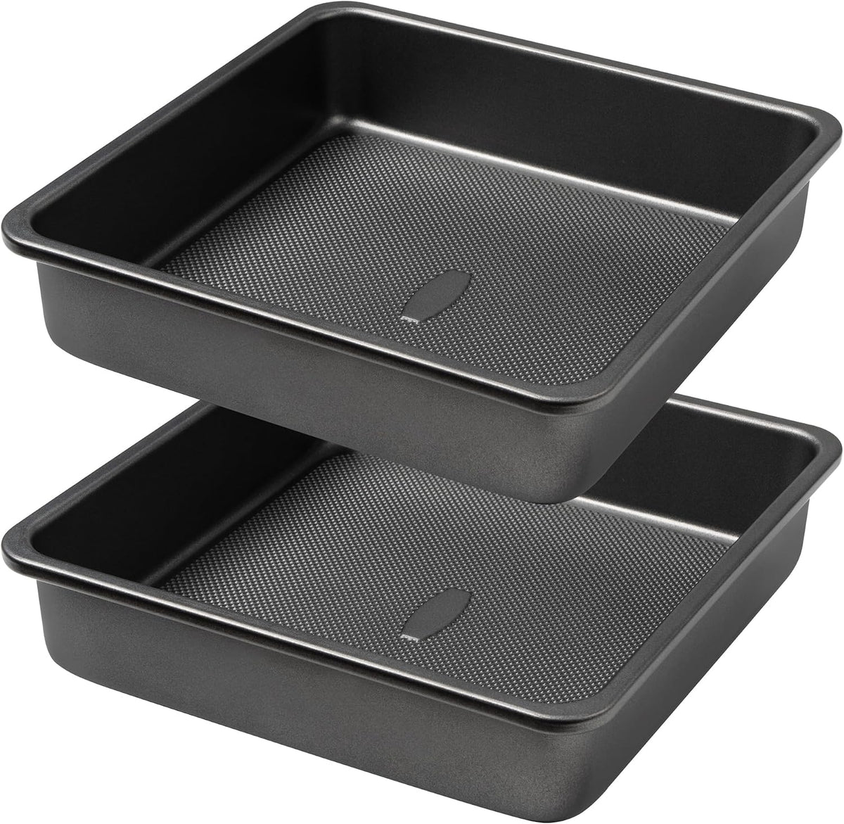 Tiawudi Square Cake Pan, Nonstick Baking Pan for Bread or Brownie, 9x9 Inch Bakeware with Diamond Texture Pattern, Set of 2