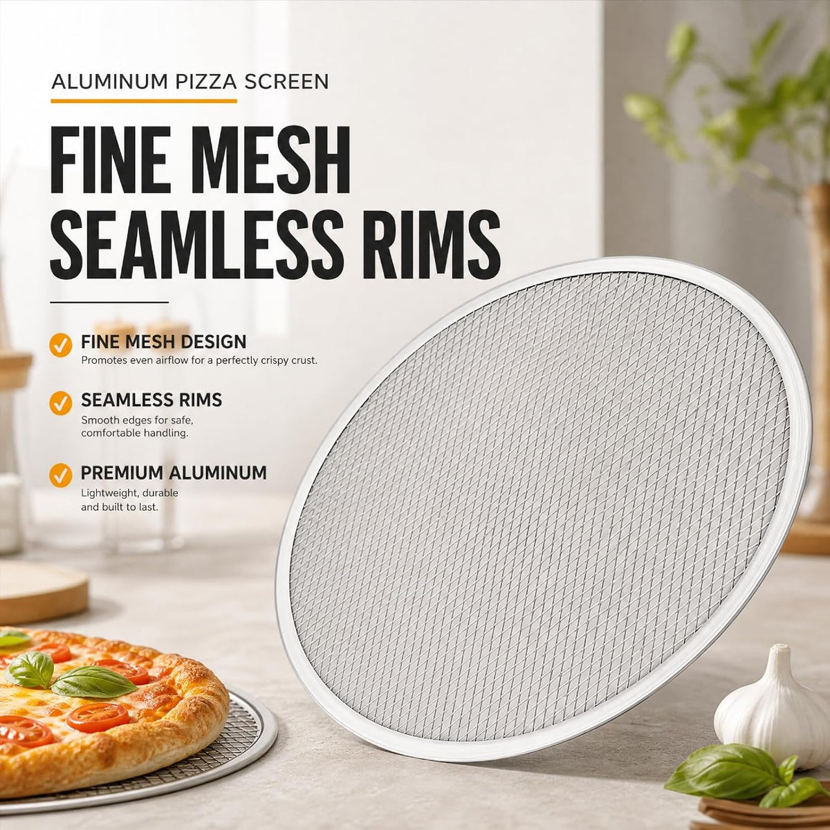 Tosnail 2 Pack Aluminum Pizza Screen, 12 Inches