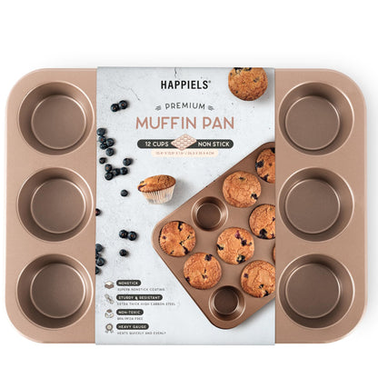 HAPPIELS 9 inch Raund Cake Pan 2 Pack Nonstick, PFOA & BPA Free